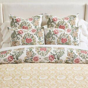 NEW Pottery Barn x Kravet GRANDIFLORA Reversible F/Q Duvet + 2 Shams